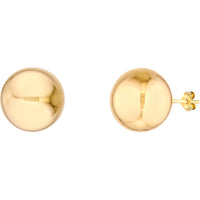 Olas d'Oro - 14K Yellow Gold 16mm Polished Ball Stud Earrings - 3.50 Grams Total Weight