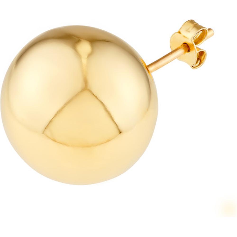Olas d'Oro - 14K Yellow Gold 16mm Polished Ball Stud Earrings - 3.50 Grams Total Weight