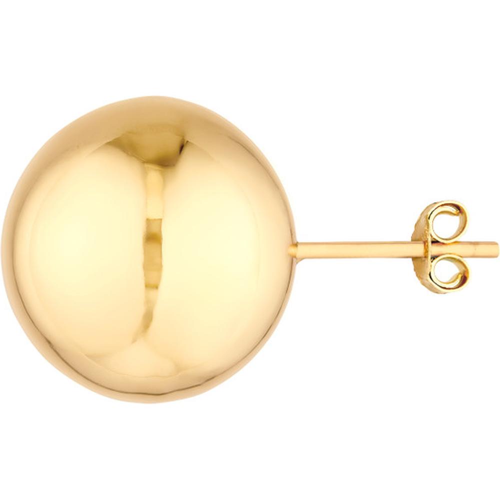 Olas d'Oro - 14K Yellow Gold 16mm Polished Ball Stud Earrings - 3.50 Grams Total Weight