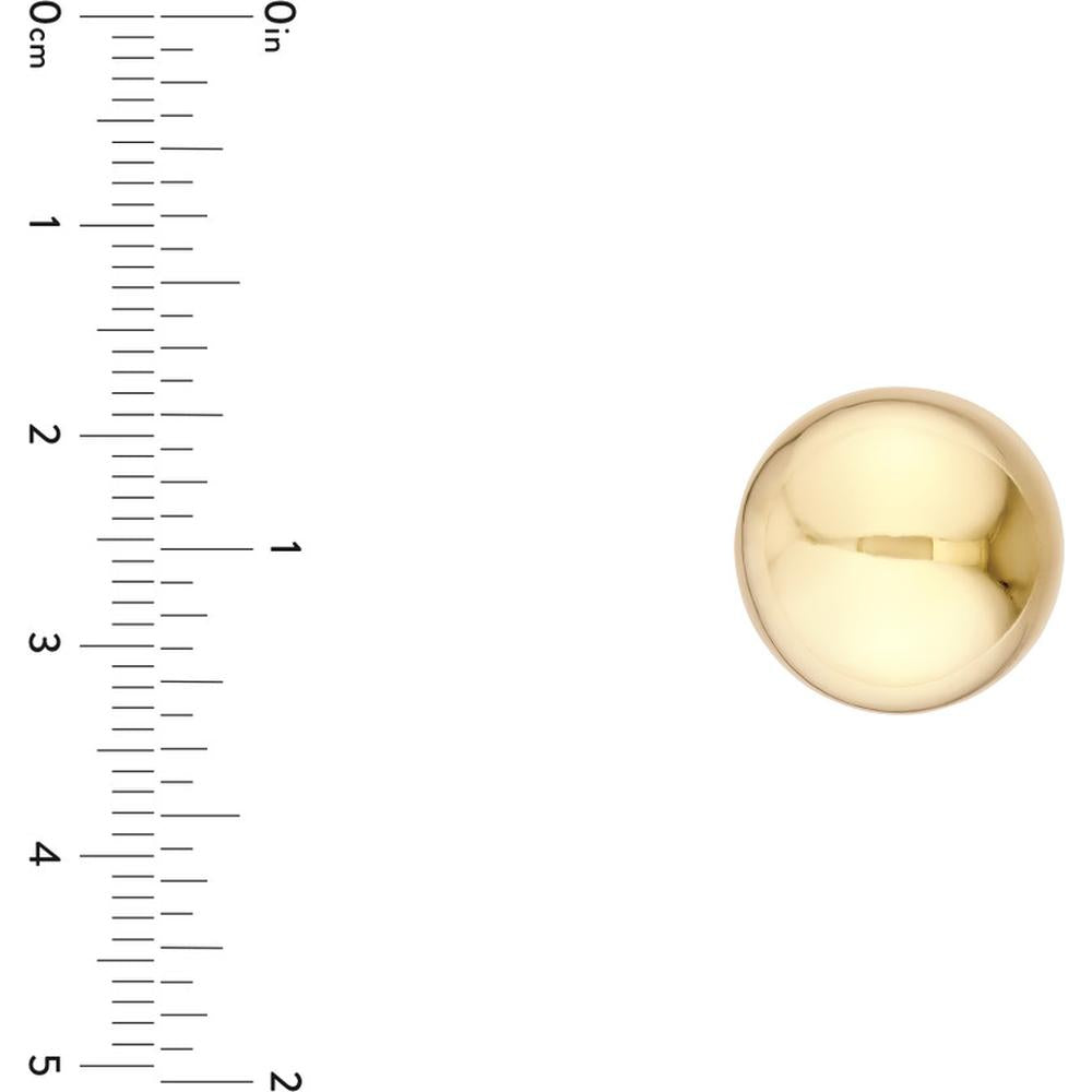 Olas d'Oro - 14K Yellow Gold 16mm Polished Ball Stud Earrings - 3.50 Grams Total Weight