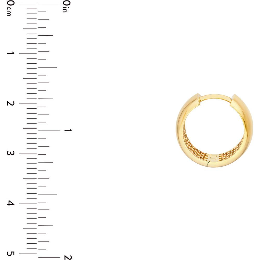 Olas d'Oro - 14K Yellow Gold 16mm Polished Round Hoop Earrings