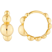 Olas d'Oro - 14K Yellow Gold 17mm Beaded Round Hoop Earrings
