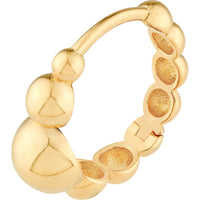 Olas d'Oro - 14K Yellow Gold 17mm Beaded Round Hoop Earrings