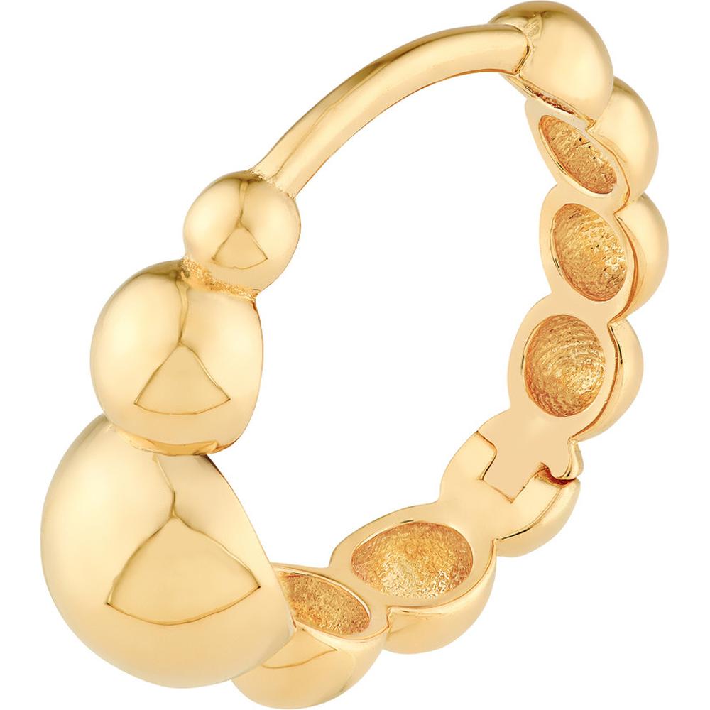 Olas d'Oro - 14K Yellow Gold 17mm Beaded Round Hoop Earrings