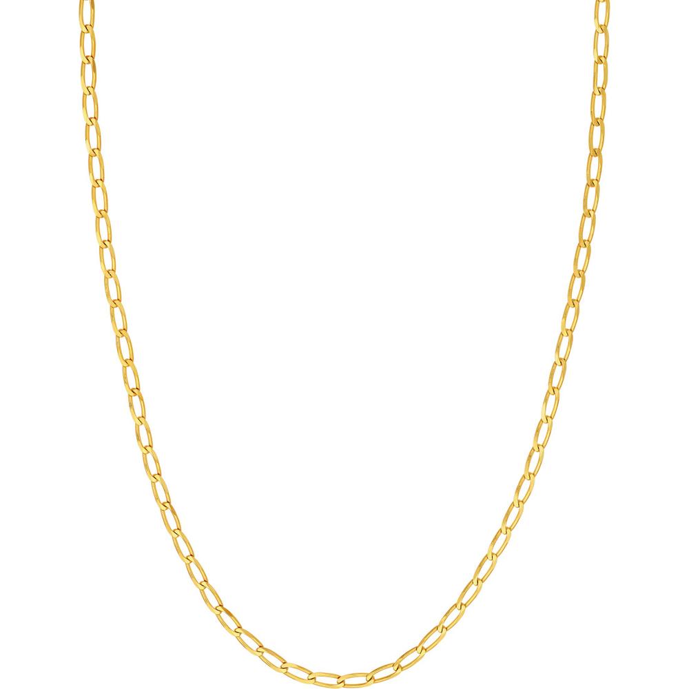 Olas d'Oro - 14K Yellow Gold 18" 3.80mm Long Link Curb Chain Necklace with Pear-Shaped Lobster Clasp