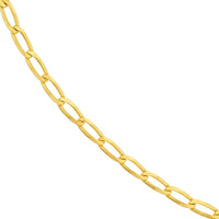 Olas d'Oro - 14K Yellow Gold 18" 3.80mm Long Link Curb Chain Necklace with Pear-Shaped Lobster Clasp