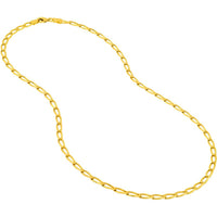 Olas d'Oro - 14K Yellow Gold 18" 3.80mm Long Link Curb Chain Necklace with Pear-Shaped Lobster Clasp
