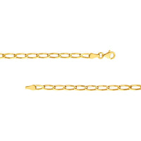 Olas d'Oro - 14K Yellow Gold 18" 3.80mm Long Link Curb Chain Necklace with Pear-Shaped Lobster Clasp