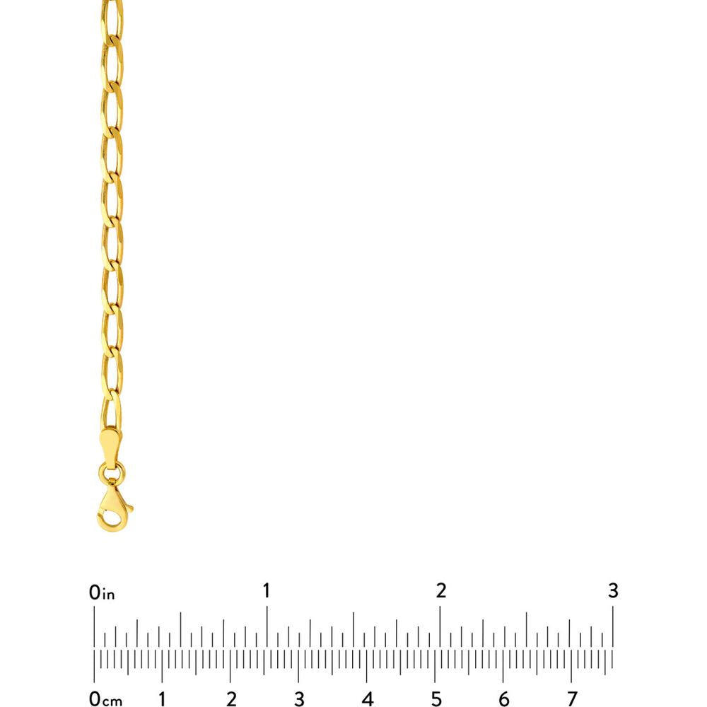 Olas d'Oro - 14K Yellow Gold 18" 3.80mm Long Link Curb Chain Necklace with Pear-Shaped Lobster Clasp
