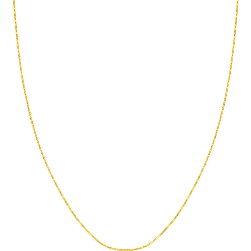 Olas d'Oro - 14K Yellow Gold 18" Adjustable 0.90mm Curb Chain Necklace with Lobster Clasp