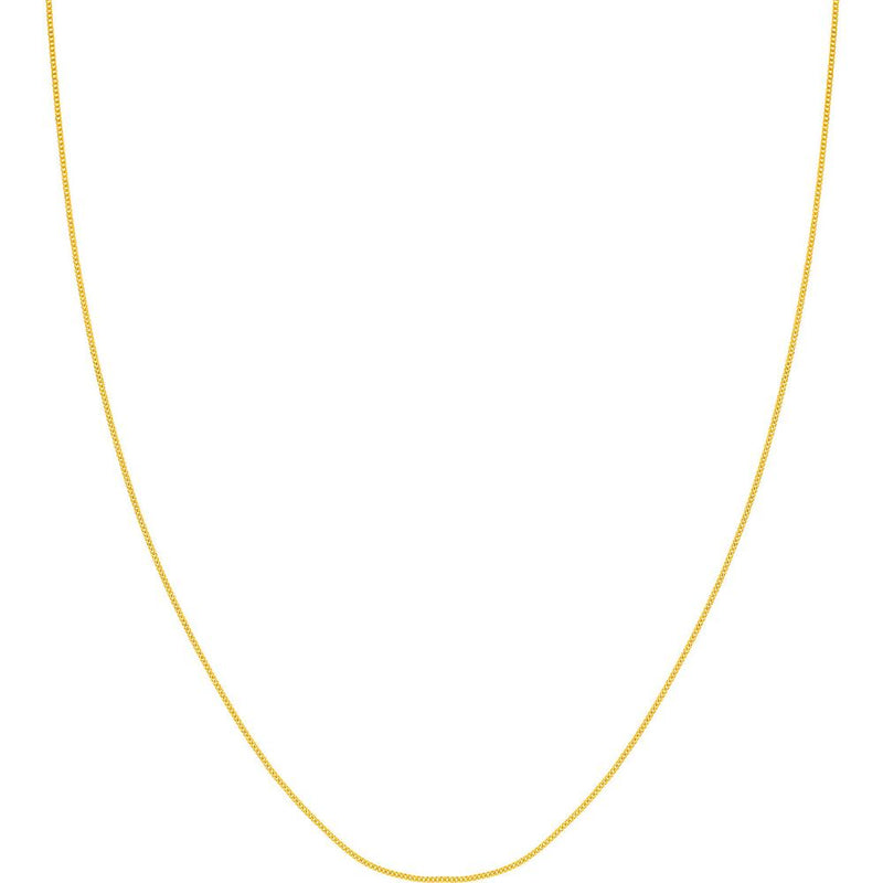 Olas d'Oro - 14K Yellow Gold 18" Adjustable 0.90mm Curb Chain Necklace with Lobster Clasp