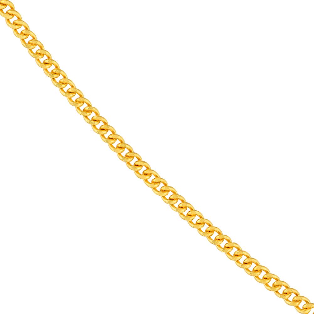 Olas d'Oro - 14K Yellow Gold 18" Adjustable 0.90mm Curb Chain Necklace with Lobster Clasp