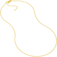 Olas d'Oro - 14K Yellow Gold 18" Adjustable 0.90mm Curb Chain Necklace with Lobster Clasp