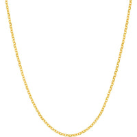 Olas d'Oro - 14K Yellow Gold 18" Adjustable Diamond-Cut Cable Chain Necklace with Lobster Clasp - 1.05mm Width
