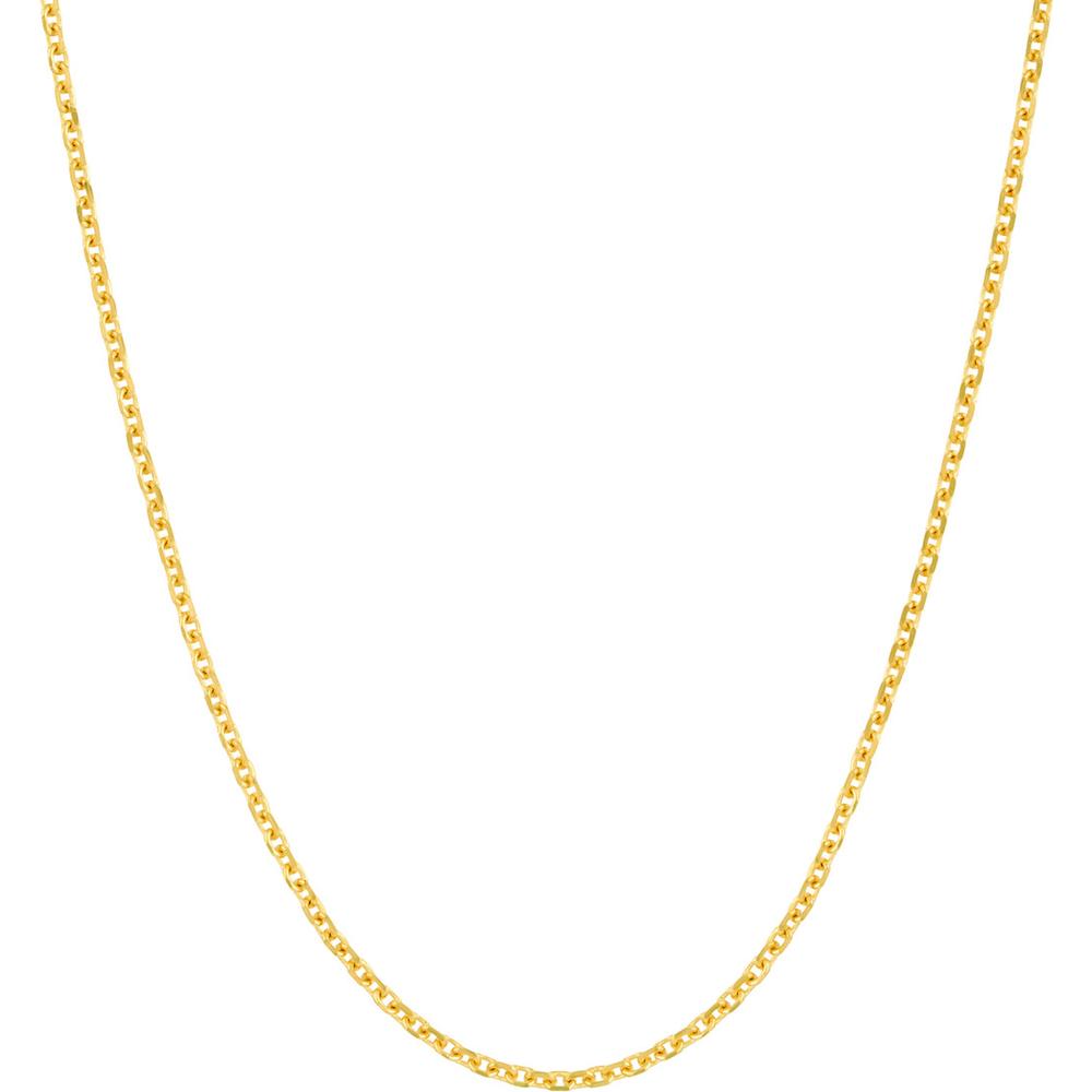 Olas d'Oro - 14K Yellow Gold 18" Adjustable Diamond-Cut Cable Chain Necklace with Lobster Clasp - 1.05mm Width