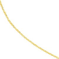 Olas d'Oro - 14K Yellow Gold 18" Adjustable Diamond-Cut Cable Chain Necklace with Lobster Clasp - 1.05mm Width