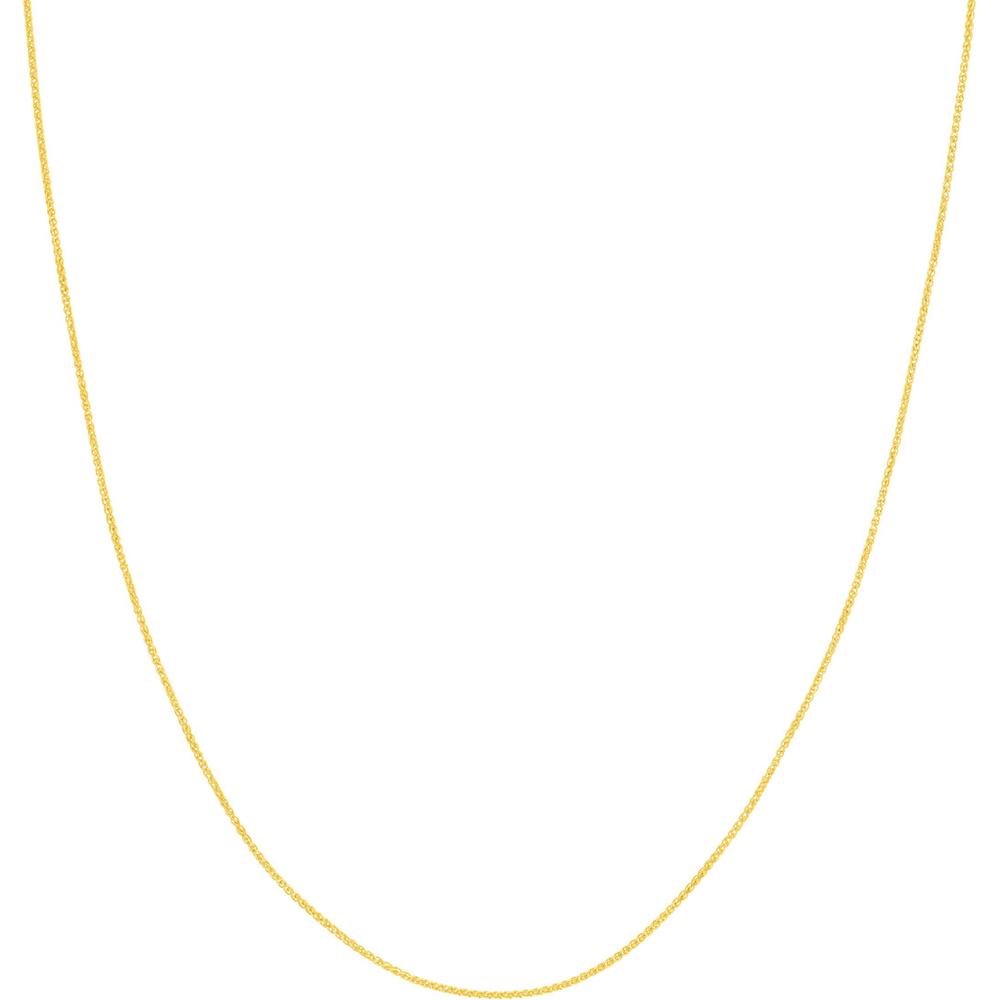 Olas d'Oro - 14K Yellow Gold 18" Adjustable Wheat Chain Necklace with Lobster Clasp - 1.05mm