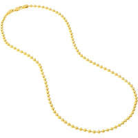 Olas d'Oro - 14K Yellow Gold 18" Bead Chain Necklace with Lobster Clasp - 18.93 Grams Total Weight