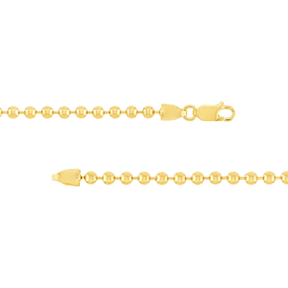 Olas d'Oro - 14K Yellow Gold 18" Bead Chain Necklace with Lobster Clasp - 18.93 Grams Total Weight
