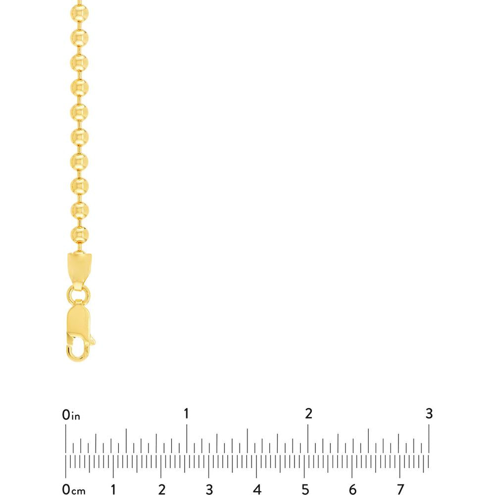 Olas d'Oro - 14K Yellow Gold 18" Bead Chain Necklace with Lobster Clasp - 18.93 Grams Total Weight