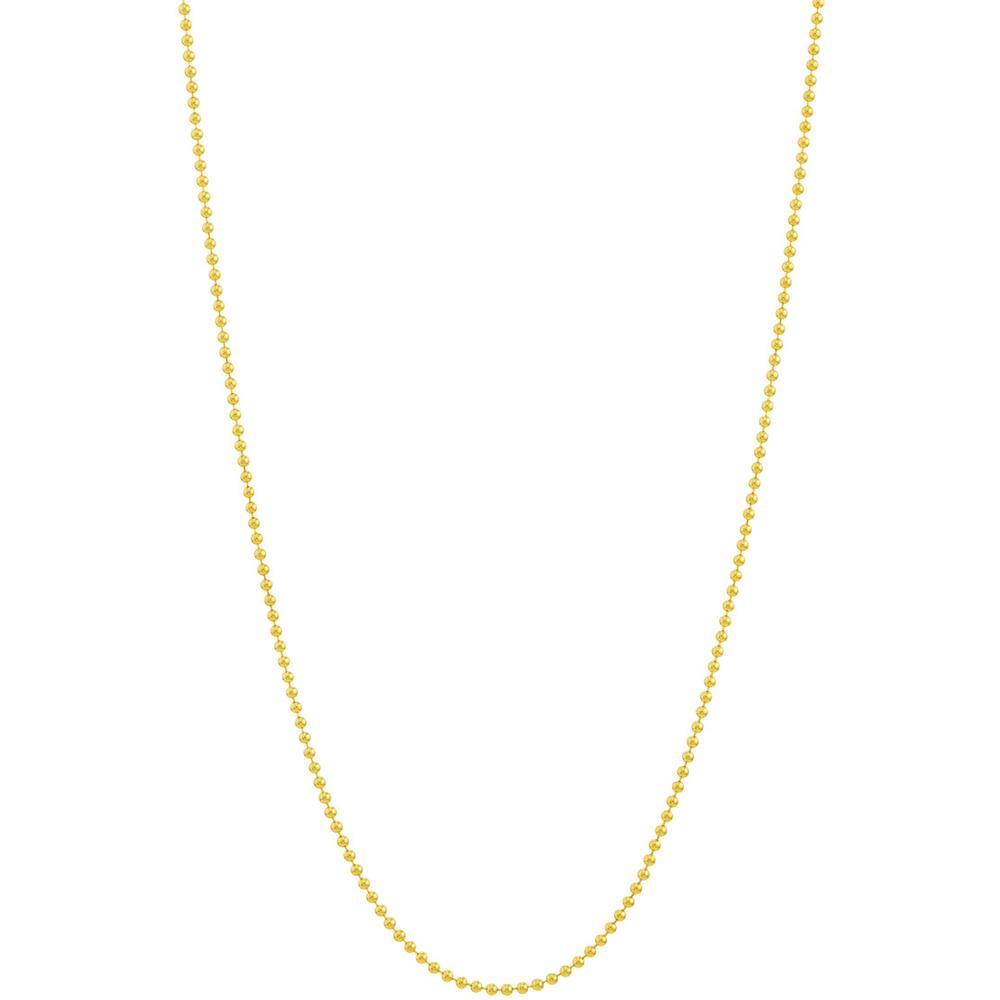 Olas d'Oro - 14K Yellow Gold 18" Bead Chain Necklace with Lobster Lock 1.00mm Beads