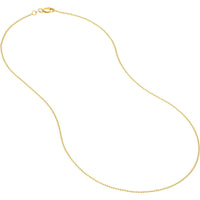 Olas d'Oro - 14K Yellow Gold 18" Bead Chain Necklace with Lobster Lock 1.00mm Beads