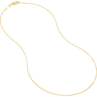 Olas d'Oro - 14K Yellow Gold 18" Box Chain Necklace with Lobster Clasp 0.55mm Width