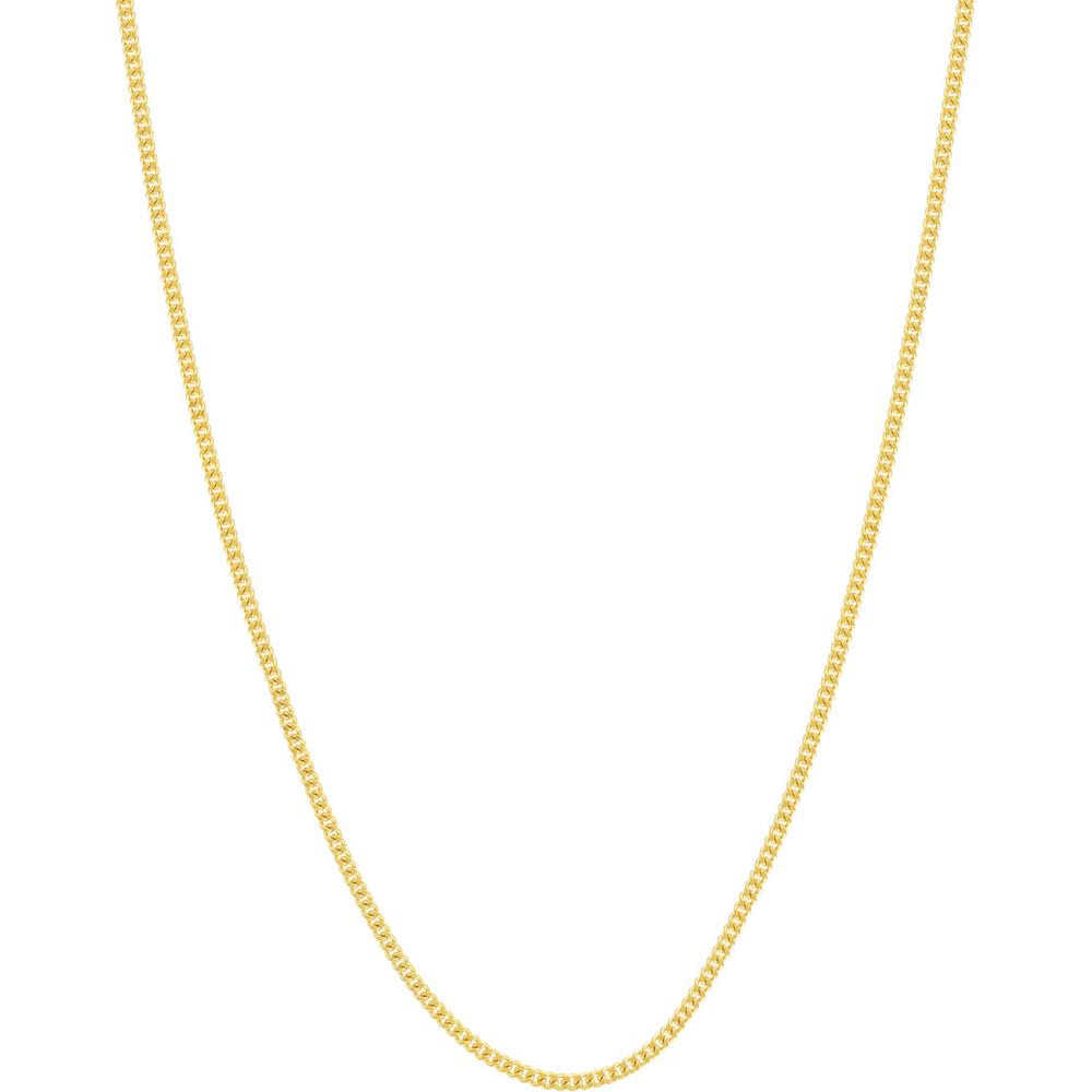 Olas d'Oro - 14K Yellow Gold 18" Curb Chain Necklace with Lobster Clasp - 1.04mm Width