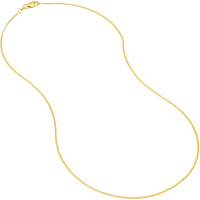 Olas d'Oro - 14K Yellow Gold 18" Curb Chain Necklace with Lobster Clasp - 1.04mm Width