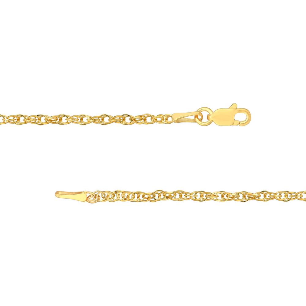 Olas d'Oro - 14K Yellow Gold 18" Designer Rope Chain - 1.8mm, 1.69 Grams