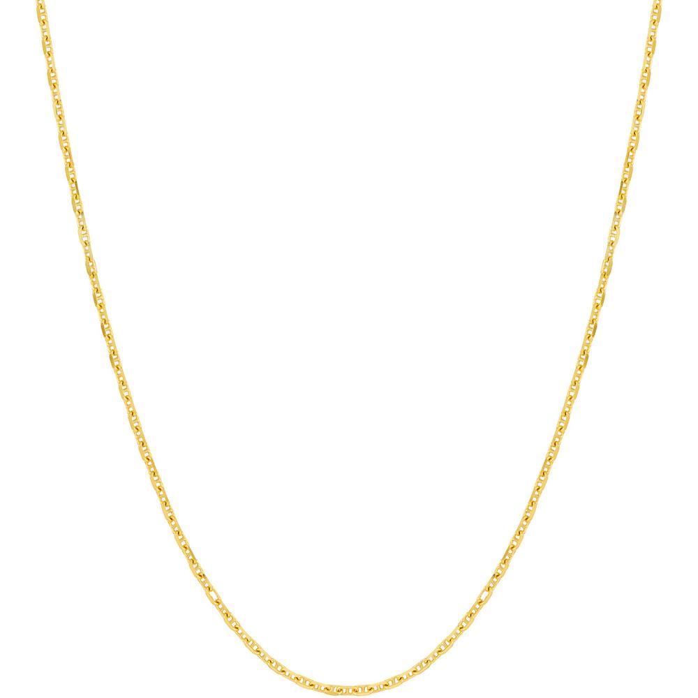 Olas d'Oro - 14K Yellow Gold 18" Diamond-Cut Anchor Chain Necklace with Spring Ring Clasp 1.05mm Width