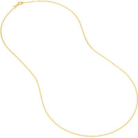 Olas d'Oro - 14K Yellow Gold 18" Diamond-Cut Anchor Chain Necklace with Spring Ring Clasp 1.05mm Width