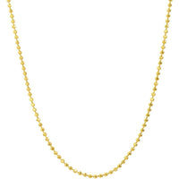 Olas d'Oro - 14K Yellow Gold 18" Diamond-Cut Bead Chain Necklace with Lobster Clasp