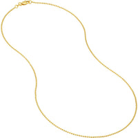Olas d'Oro - 14K Yellow Gold 18" Diamond-Cut Bead Chain Necklace with Lobster Clasp