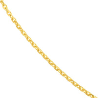 Olas d'Oro - 14K Yellow Gold 18" Diamond-Cut Cable Chain Necklace - 0.8mm Width