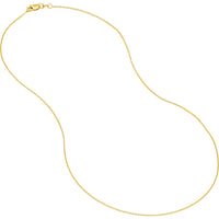 Olas d'Oro - 14K Yellow Gold 18" Diamond-Cut Cable Chain Necklace - 0.8mm Width