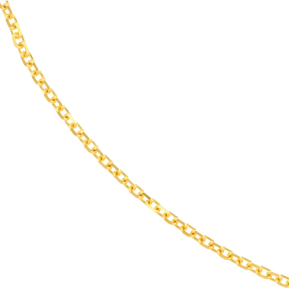 Olas d'Oro - 14K Yellow Gold 18" Diamond-Cut Cable Chain Necklace with Lobster Clasp - 2.12 Grams Total Weight