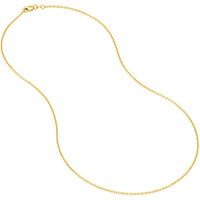 Olas d'Oro - 14K Yellow Gold 18" Diamond-Cut Cable Chain Necklace with Lobster Clasp - 2.12 Grams Total Weight