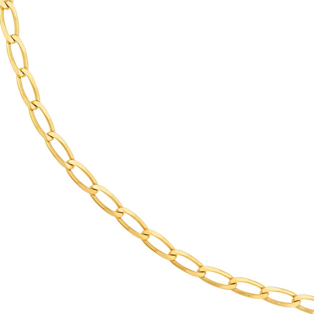 Olas d'Oro - 14K Yellow Gold 18'' Diamond-Cut Long Link Curb Chain Necklace - 4.45mm Width, 14.07g Weight
