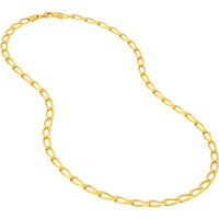 Olas d'Oro - 14K Yellow Gold 18'' Diamond-Cut Long Link Curb Chain Necklace - 4.45mm Width, 14.07g Weight