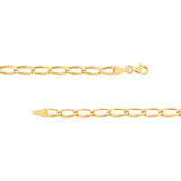 Olas d'Oro - 14K Yellow Gold 18'' Diamond-Cut Long Link Curb Chain Necklace - 4.45mm Width, 14.07g Weight