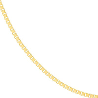 Olas d'Oro - 14K Yellow Gold 18" 1.2mm Box Chain Necklace with Lobster Lock Sleek and Secure Design