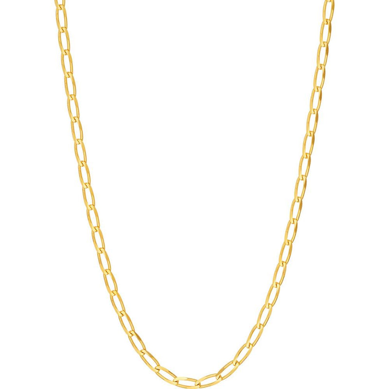 Olas d'Oro - 14K Yellow Gold 18" 3mm Long Link Curb Chain Necklace 6.56 Grams Average Weight