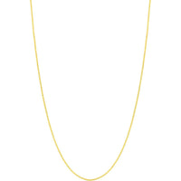 Olas d'Oro - 14K Yellow Gold 18" Adjustable Box Chain Necklace 0.66mm Wide with Lobster Clasp