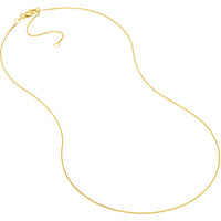 Olas d'Oro - 14K Yellow Gold 18" Adjustable Box Chain Necklace 0.66mm Wide with Lobster Clasp