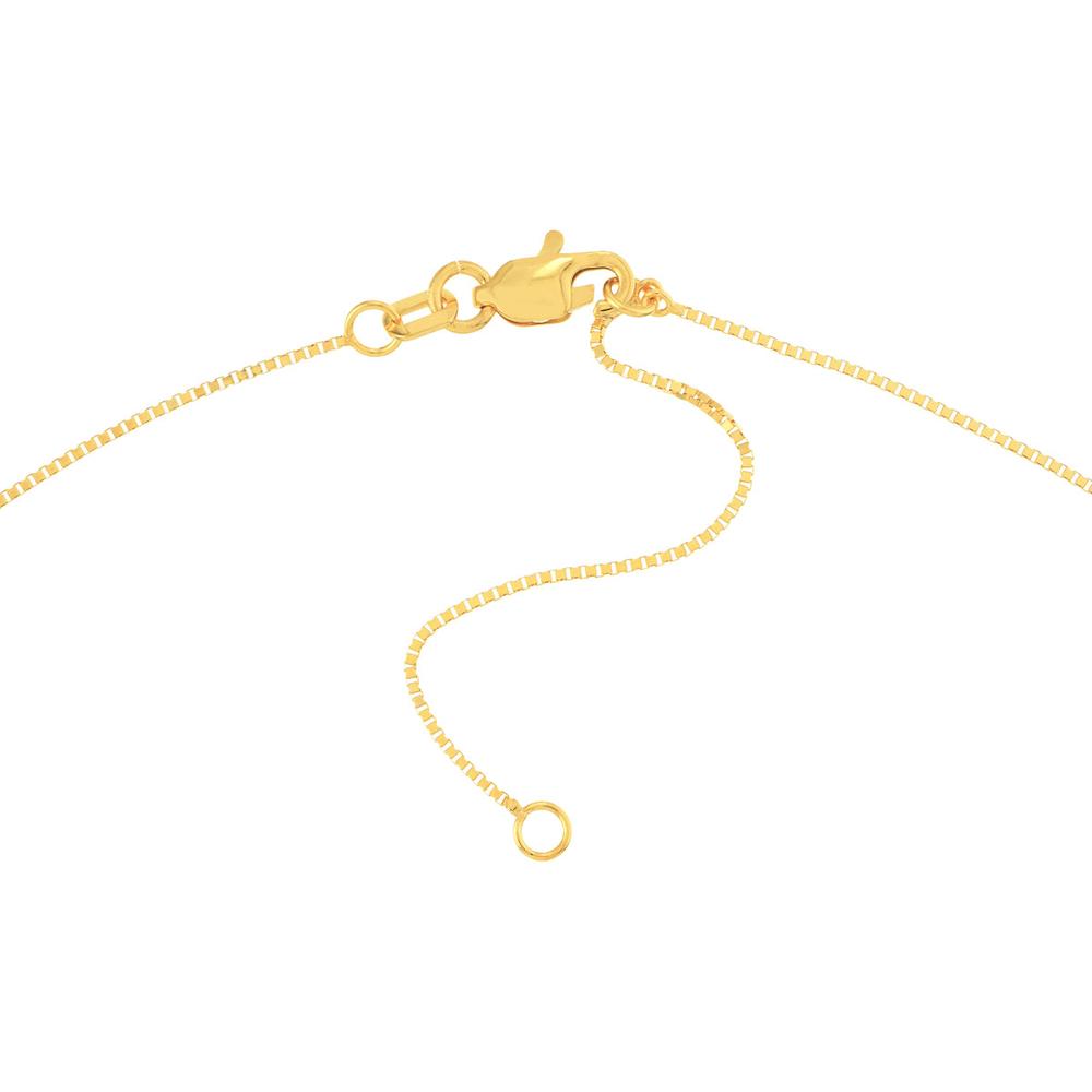 Olas d'Oro - 14K Yellow Gold 18" Adjustable Box Chain Necklace 0.66mm Wide with Lobster Clasp