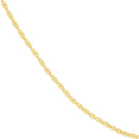Olas d'Oro - 14K Yellow Gold 18" Adjustable Double Rope Chain Necklace - 1.40mm Width