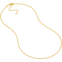 Olas d'Oro - 14K Yellow Gold 18" Adjustable Double Rope Chain Necklace - 1.40mm Width