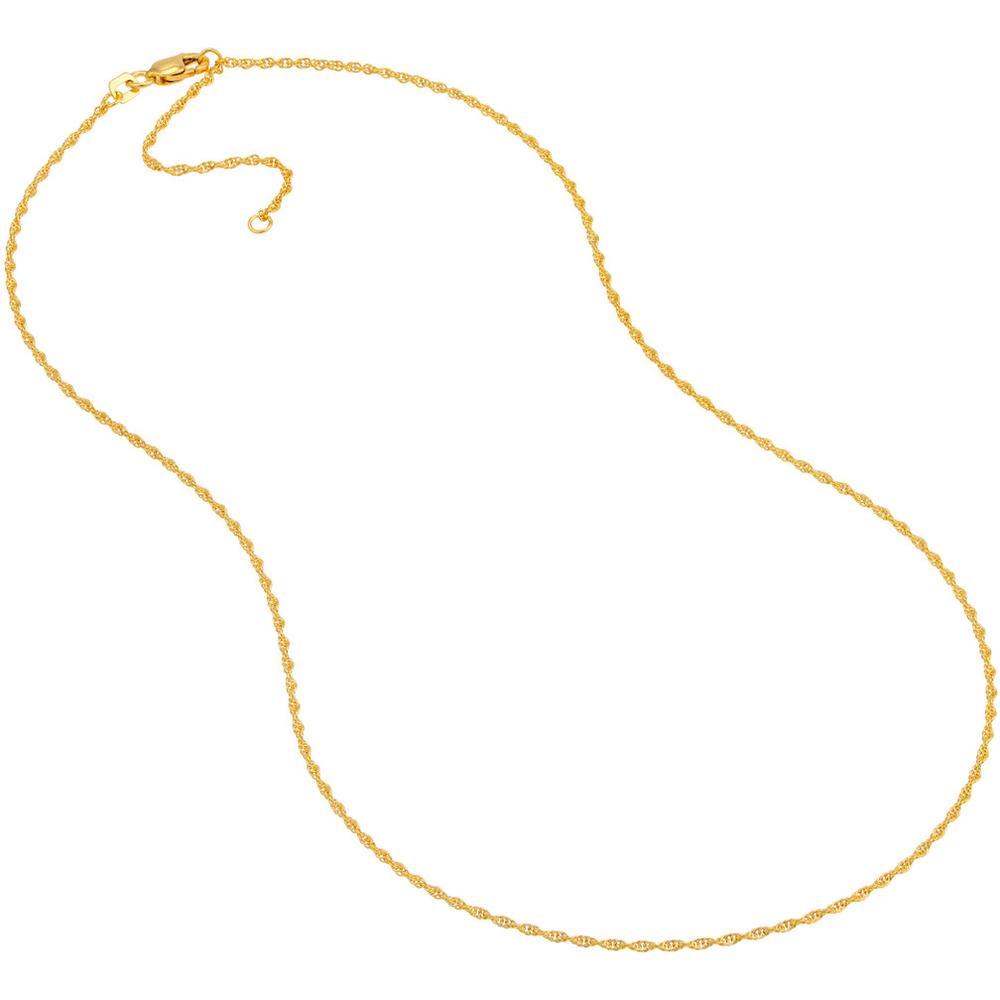 Olas d'Oro - 14K Yellow Gold 18" Adjustable Double Rope Chain Necklace - 1.40mm Width