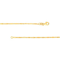 Olas d'Oro - 14K Yellow Gold 18" Bead and Long Bar Chain Necklace - 3.81 Grams Average Weight